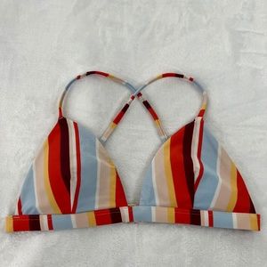 Hollister Triangle Halter Stripe Bikini Top Bathing Suit Swimwear